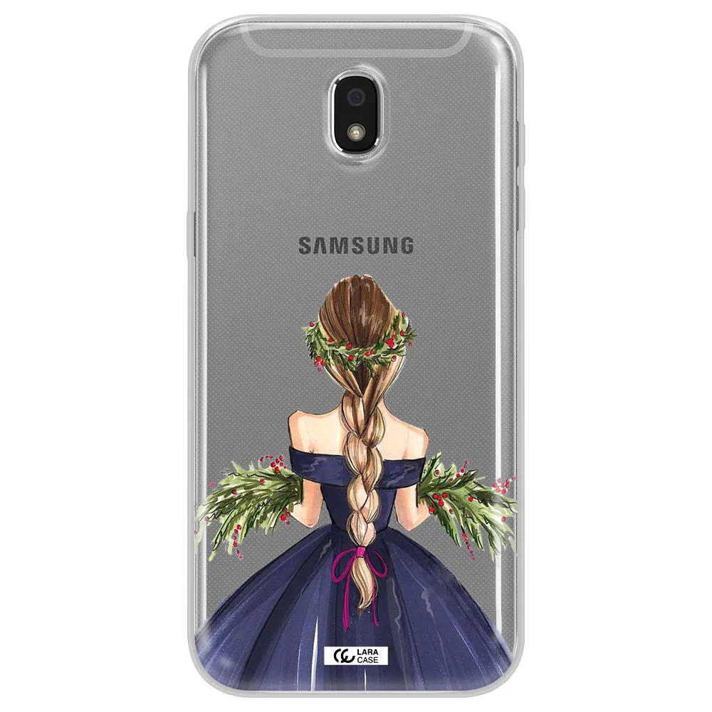 Long Hair Girl Watercolor Samsung J5 2017 Clear TPU Case