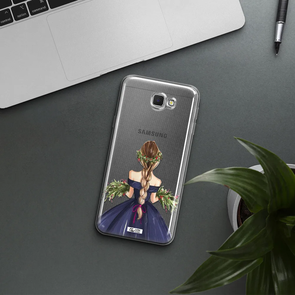 Long Hair Girl Watercolor Samsung J5 Prime Clear TPU Case