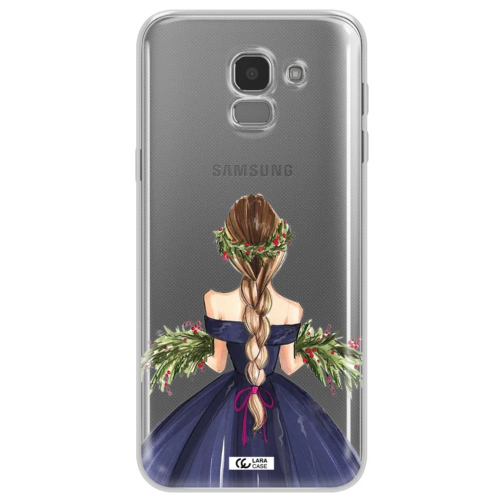Long Hair Girl Watercolor Samsung J6 Clear TPU Case