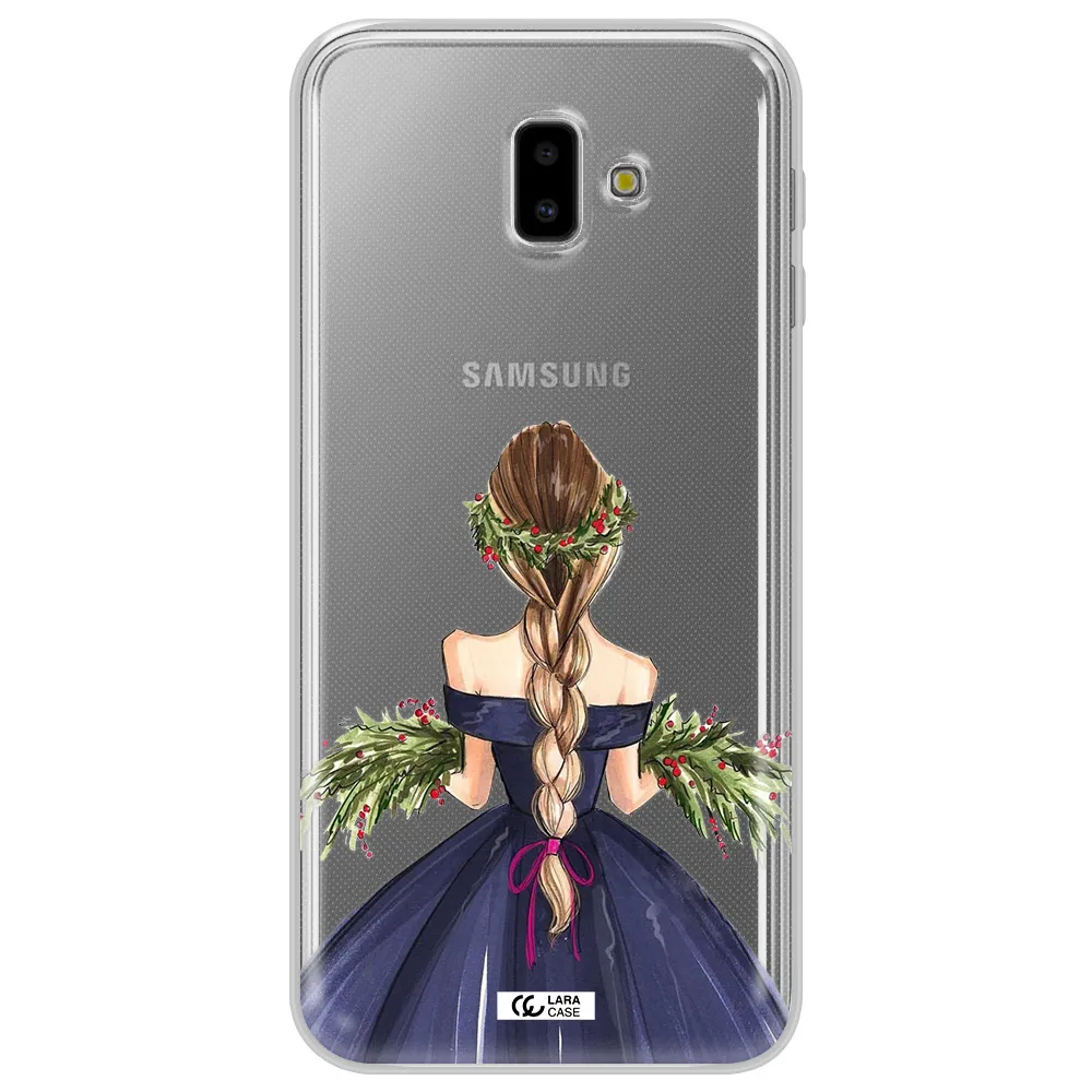 Long Hair Girl Watercolor Samsung J6 Plus Clear TPU Case