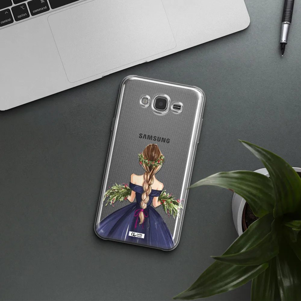 Long Hair Girl Watercolor Samsung J7 Core Clear TPU Case