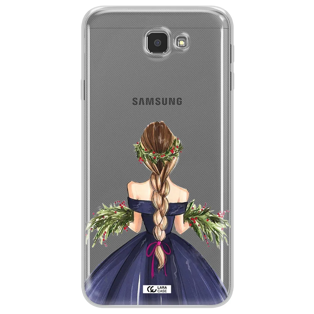 Long Hair Girl Watercolor Samsung J7 Prim Clear TPU Case