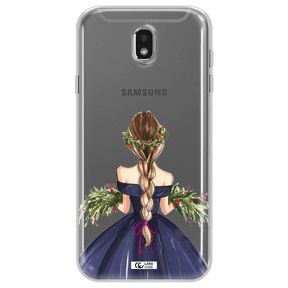 Long Hair Girl Watercolor Samsung J7 Pro Clear TPU Case