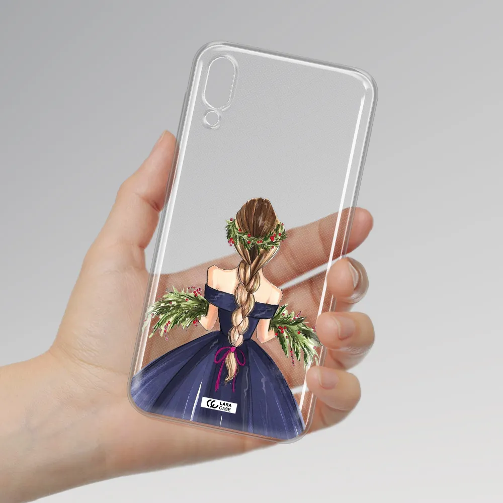 Long Hair Girl Watercolor Samsung M10 Clear TPU Case