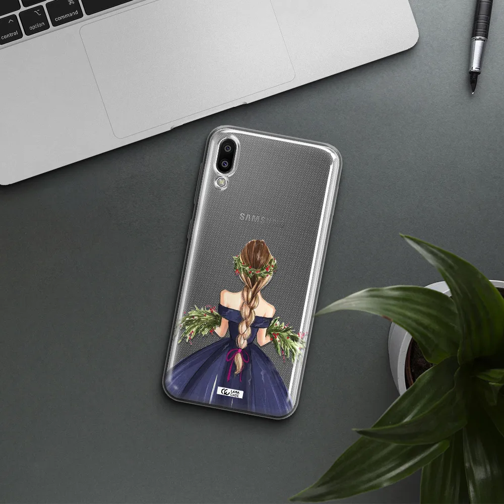 Long Hair Girl Watercolor Samsung M10 Clear TPU Case