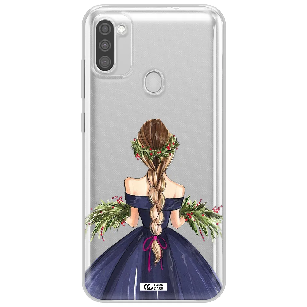 Long Hair Girl Watercolor Samsung M11 Clear TPU Case
