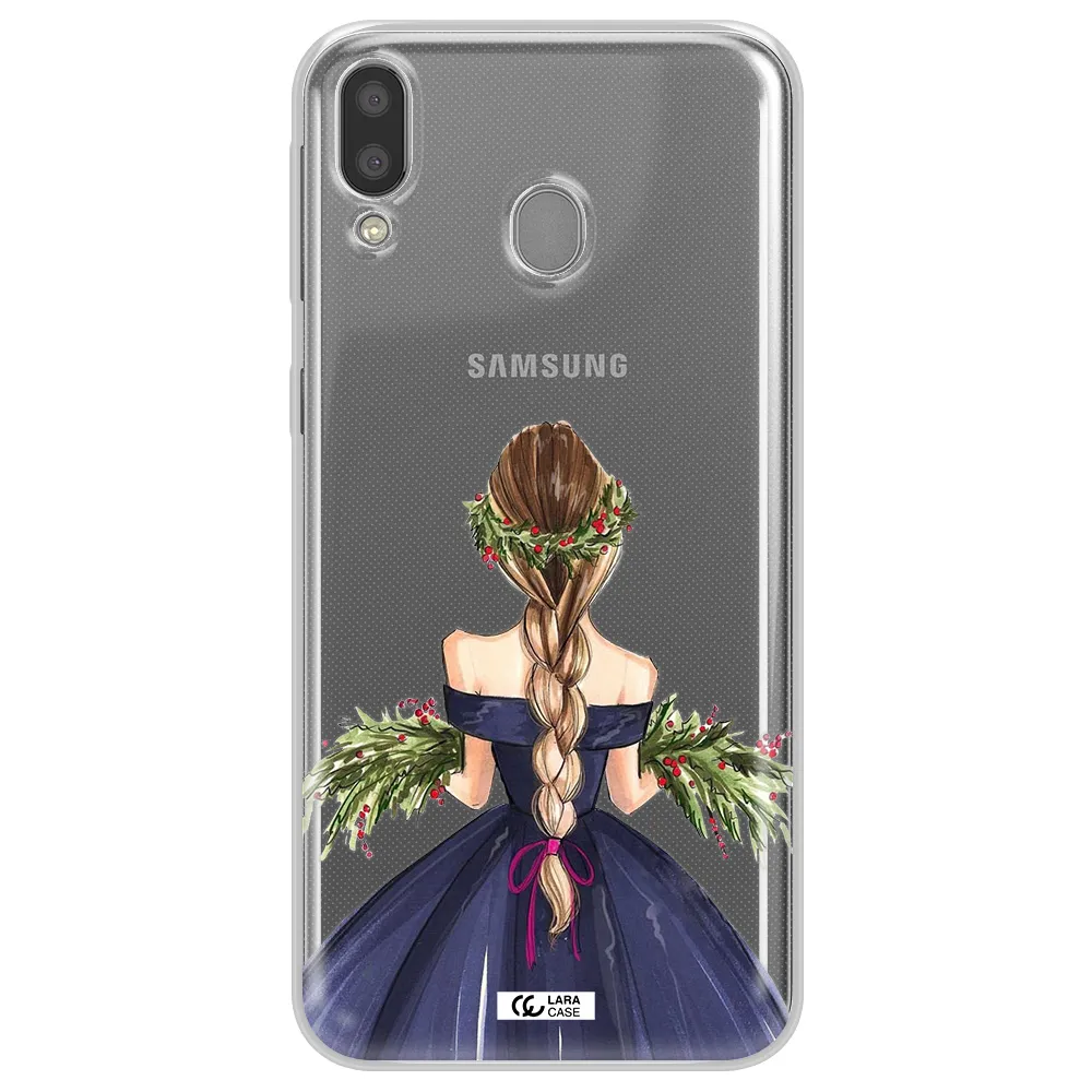 Long Hair Girl Watercolor Samsung M20 Clear TPU Case