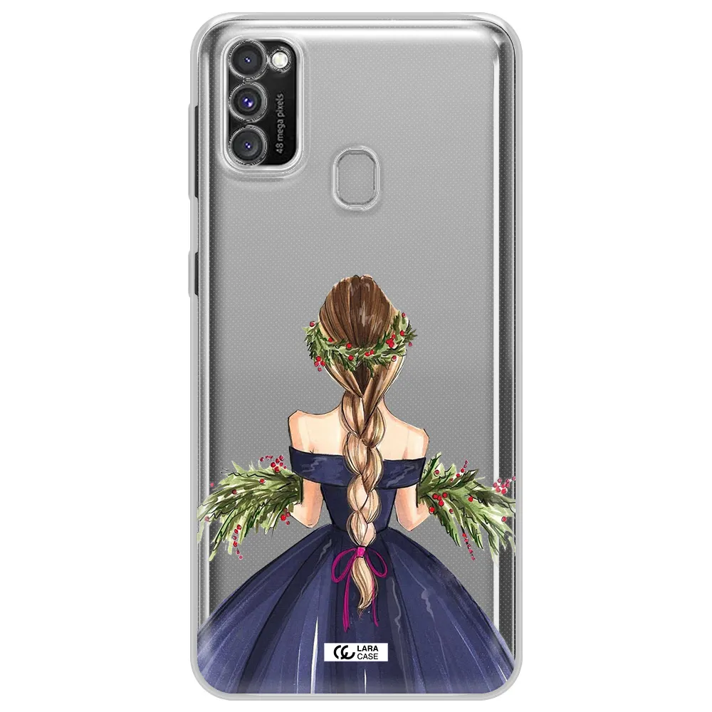 Long Hair Girl Watercolor Samsung M30S Clear TPU Case