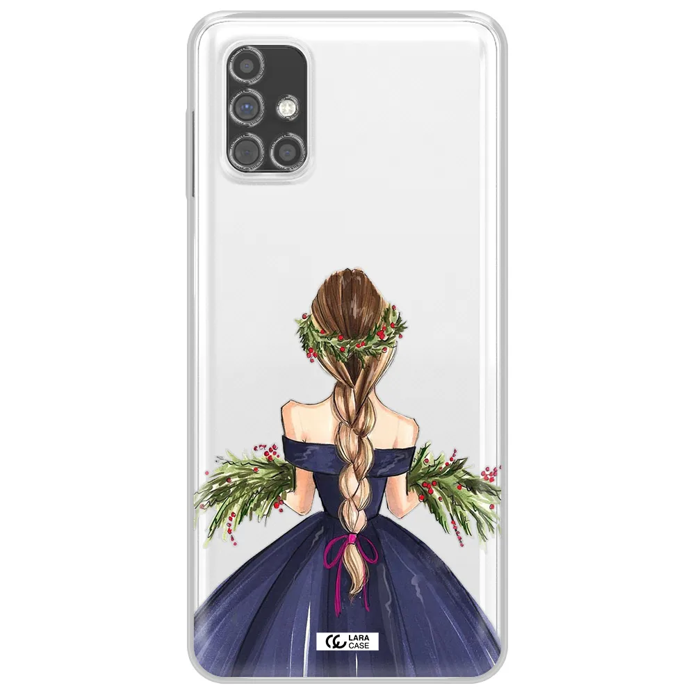 Long Hair Girl Watercolor Samsung M31S Clear TPU Case