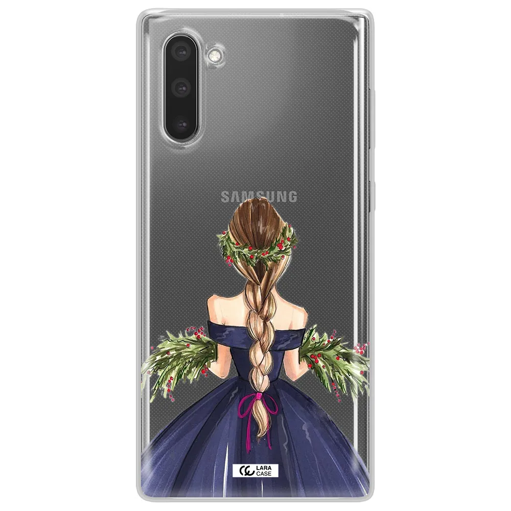 Long Hair Girl Watercolor Samsung Note 10 Clear TPU Case