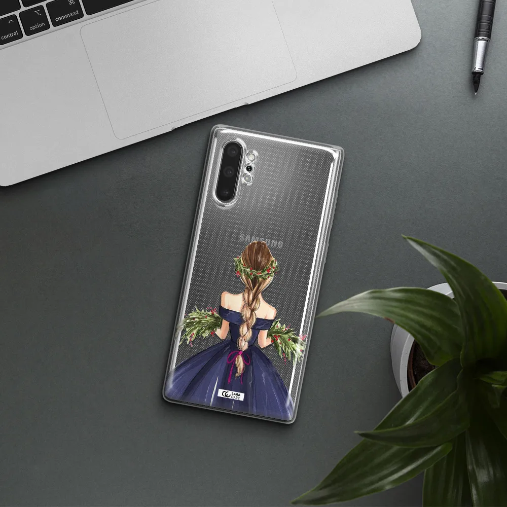 Long Hair Girl Watercolor Samsung Note 10 Plus Clear TPU Case