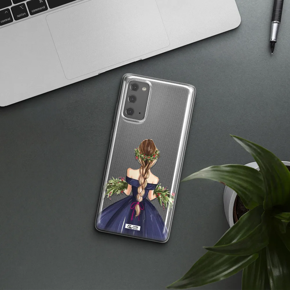 Long Hair Girl Watercolor Samsung Note 20 Clear TPU Case