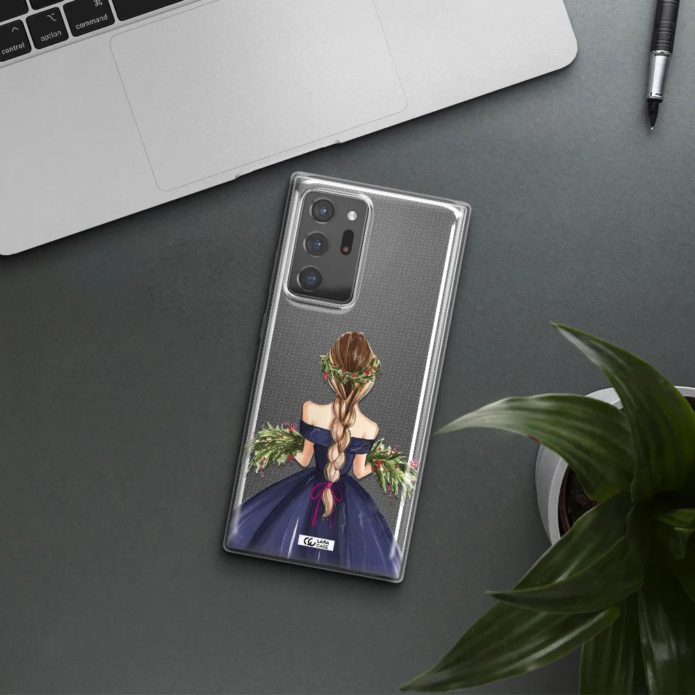Long Hair Girl Watercolor Samsung Note 20 Ultra Clear TPU Case
