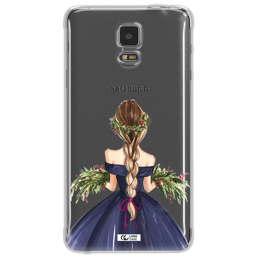 Long Hair Girl Watercolor Samsung Note 4 Clear TPU Case