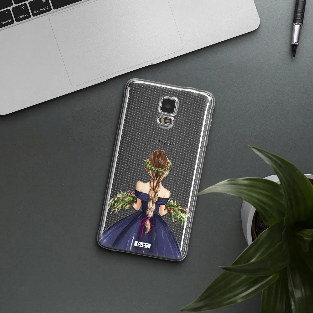 Long Hair Girl Watercolor Samsung Note 4 Clear TPU Case