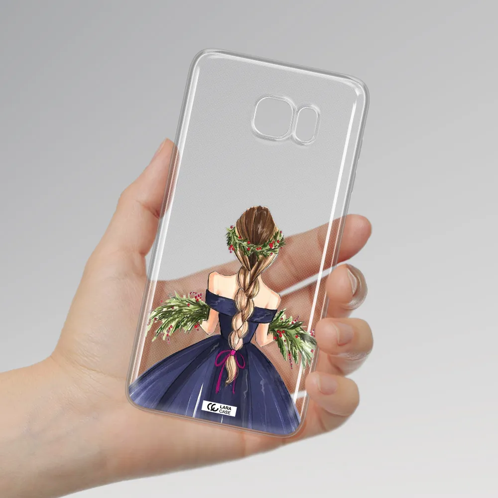 Long Hair Girl Watercolor Samsung Note 5 Clear TPU Case