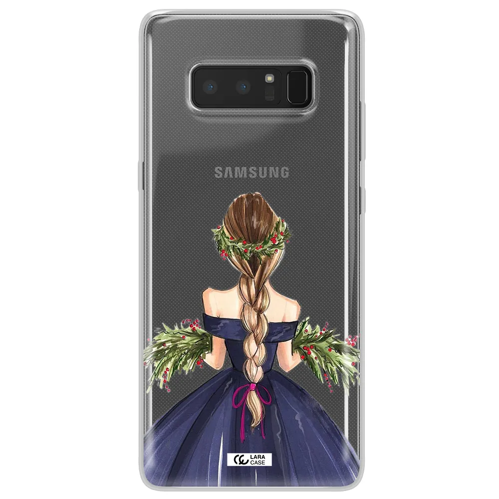 Long Hair Girl Watercolor Samsung Note 8 Clear TPU Case