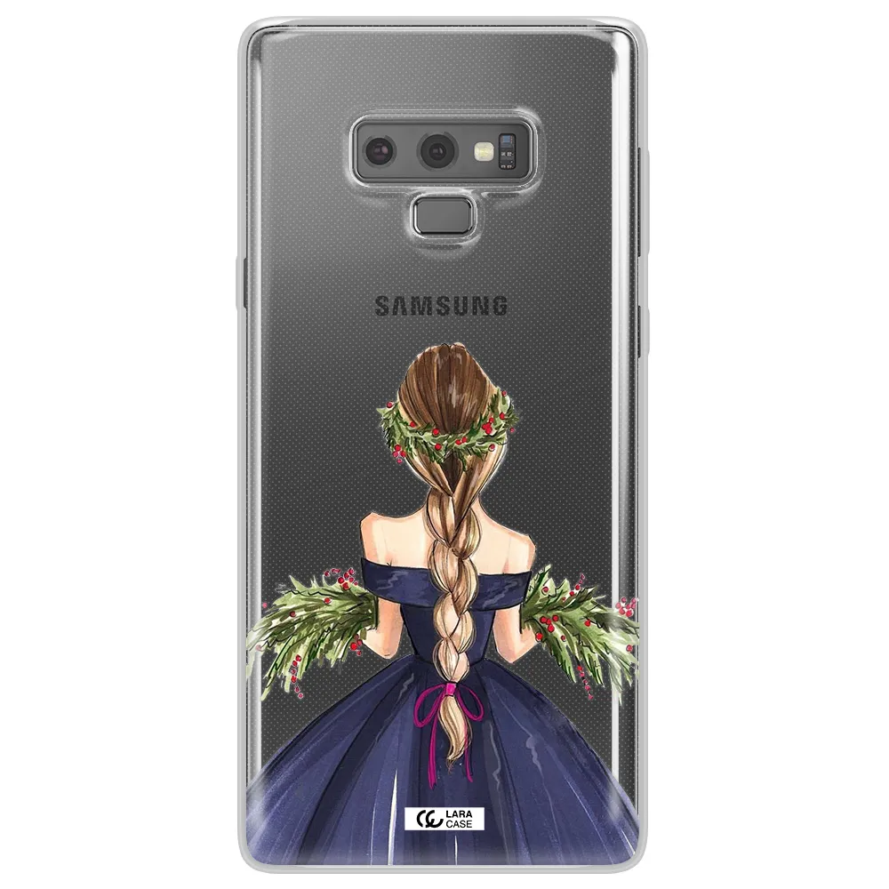 Long Hair Girl Watercolor Samsung Note 9 Clear TPU Case