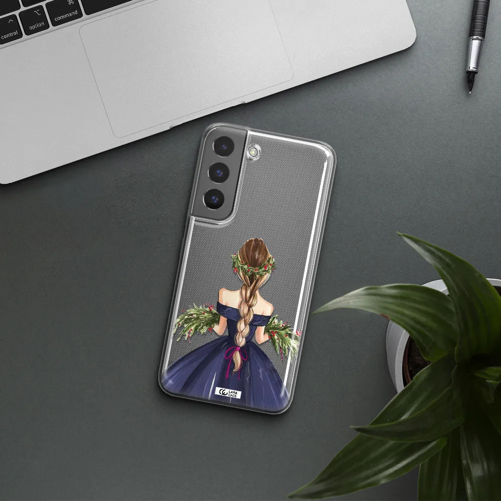Long Hair Girl Watercolor Samsung S 22 Clear TPU Case