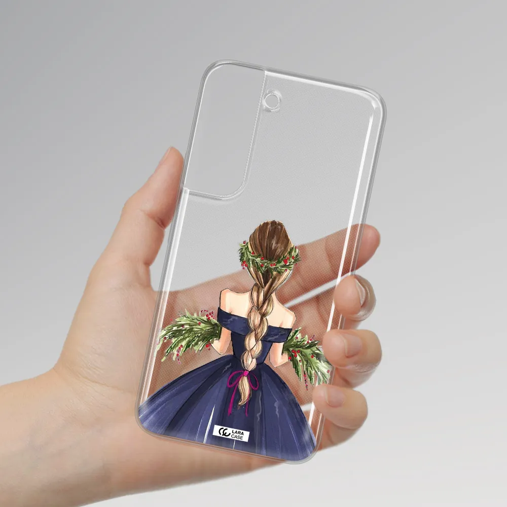 Long Hair Girl Watercolor Samsung S 22 Plus Clear TPU Case