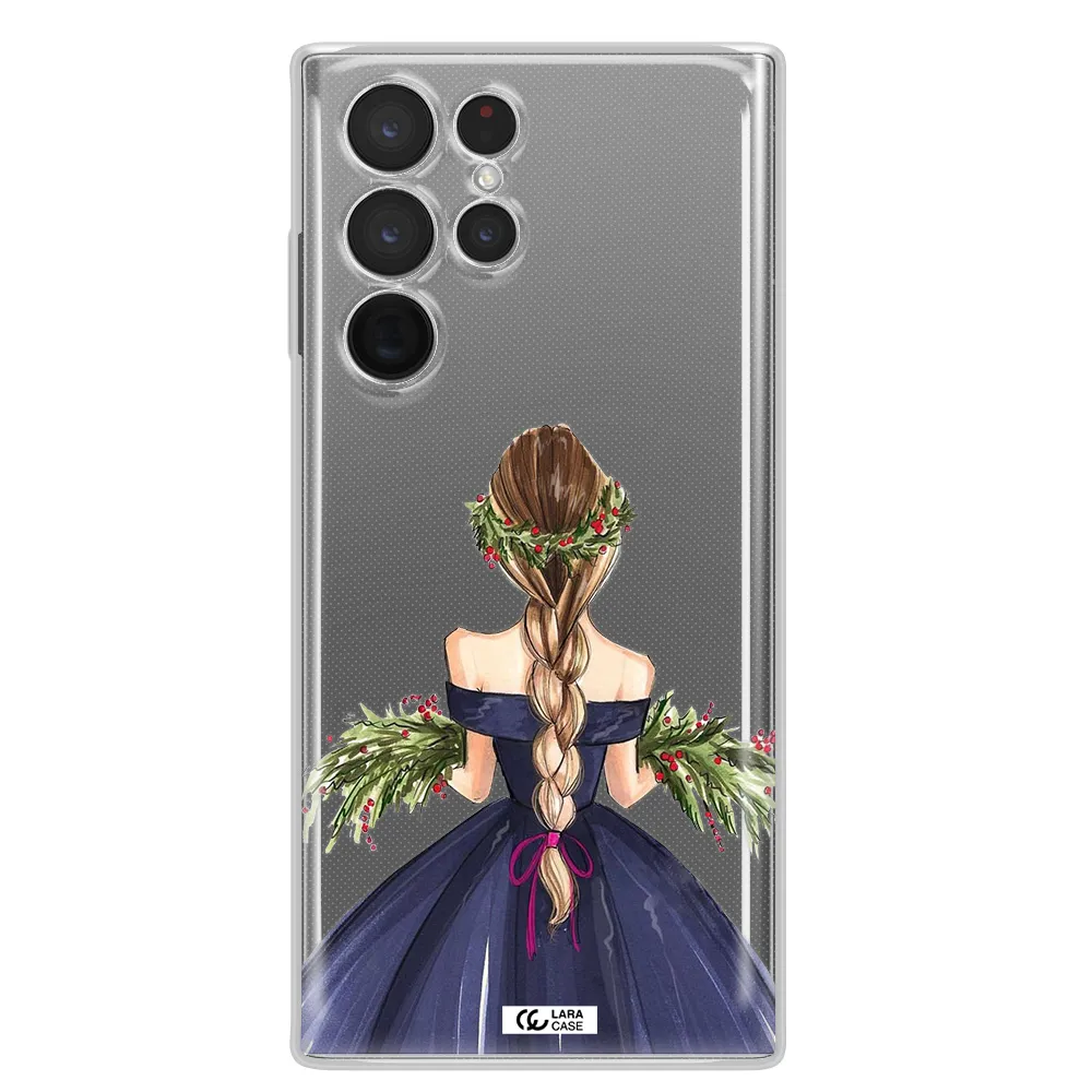 Long Hair Girl Watercolor Samsung S 22 Ultra Clear TPU Case