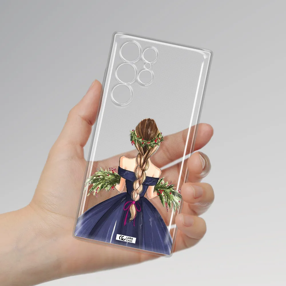 Long Hair Girl Watercolor Samsung S 22 Ultra Clear TPU Case