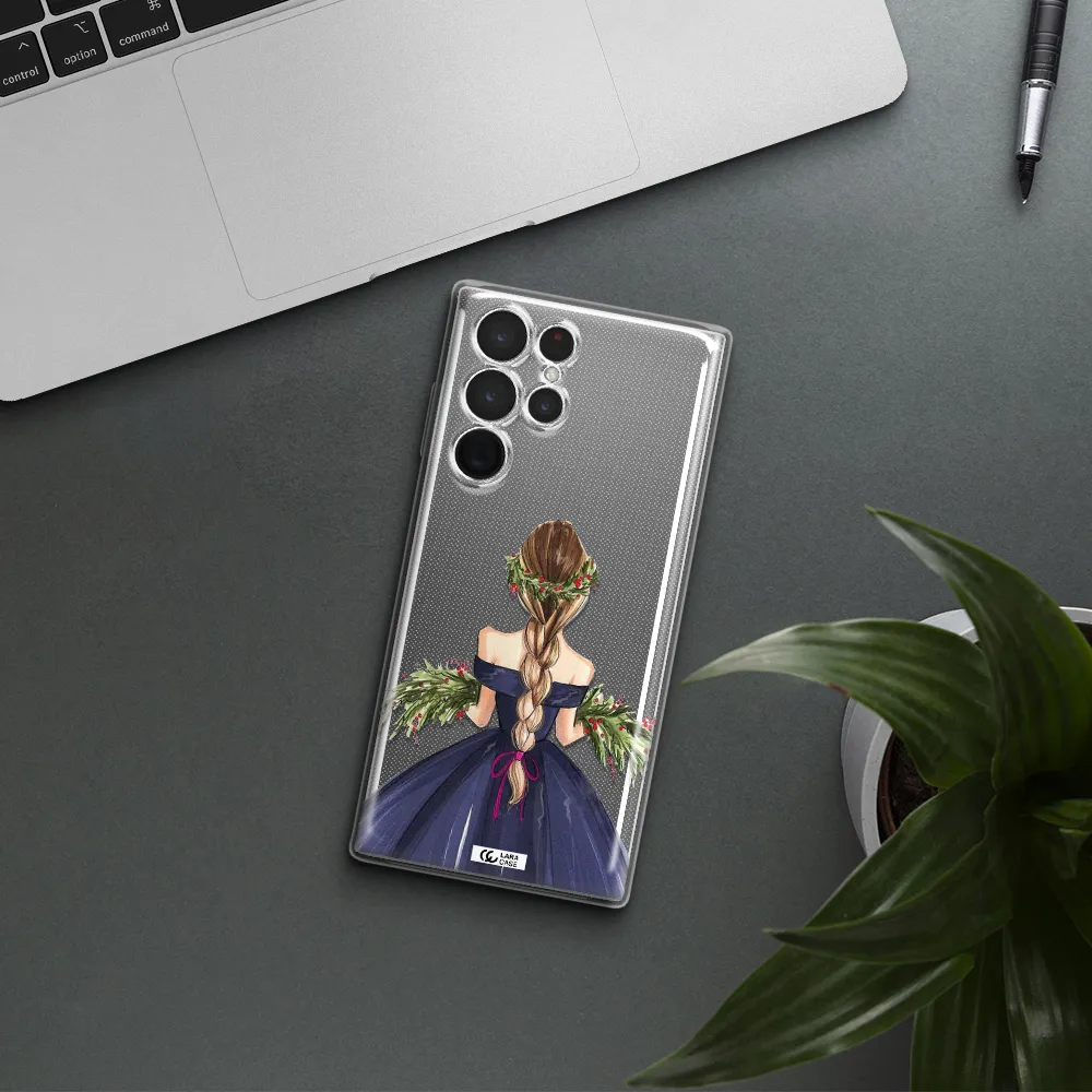 Long Hair Girl Watercolor Samsung S 22 Ultra Clear TPU Case