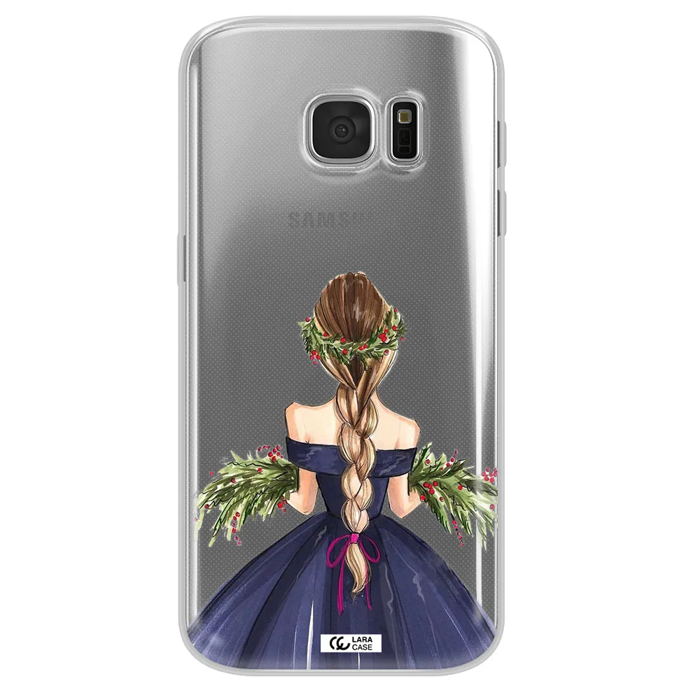 Long Hair Girl Watercolor Samsung S 7 Clear TPU Case