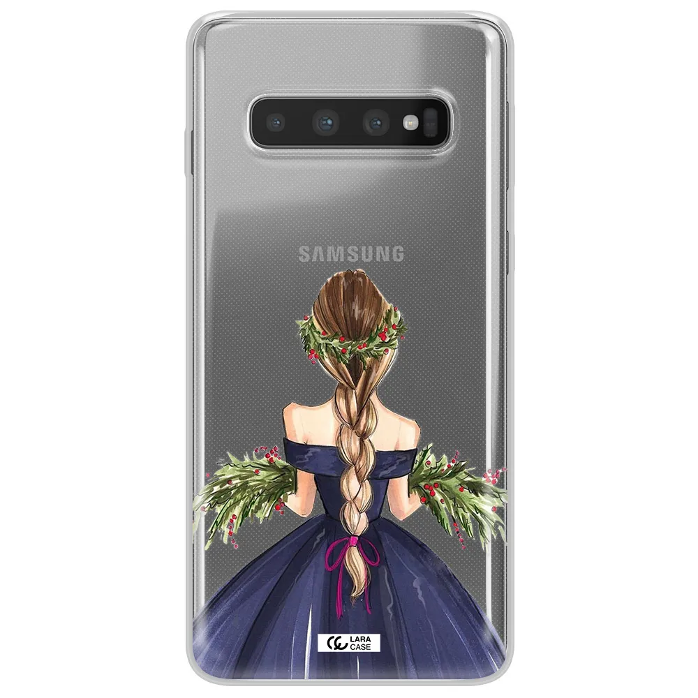 Long Hair Girl Watercolor Samsung S10 Clear TPU Case