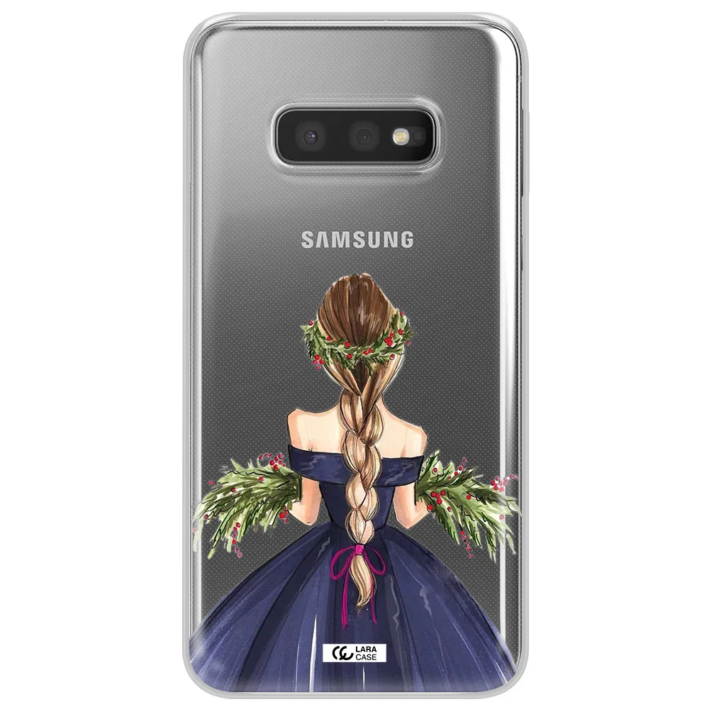 Long Hair Girl Watercolor Samsung S10e Clear TPU Case