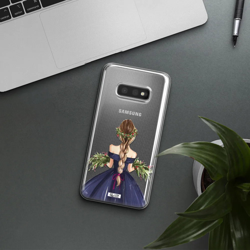 Long Hair Girl Watercolor Samsung S10e Clear TPU Case