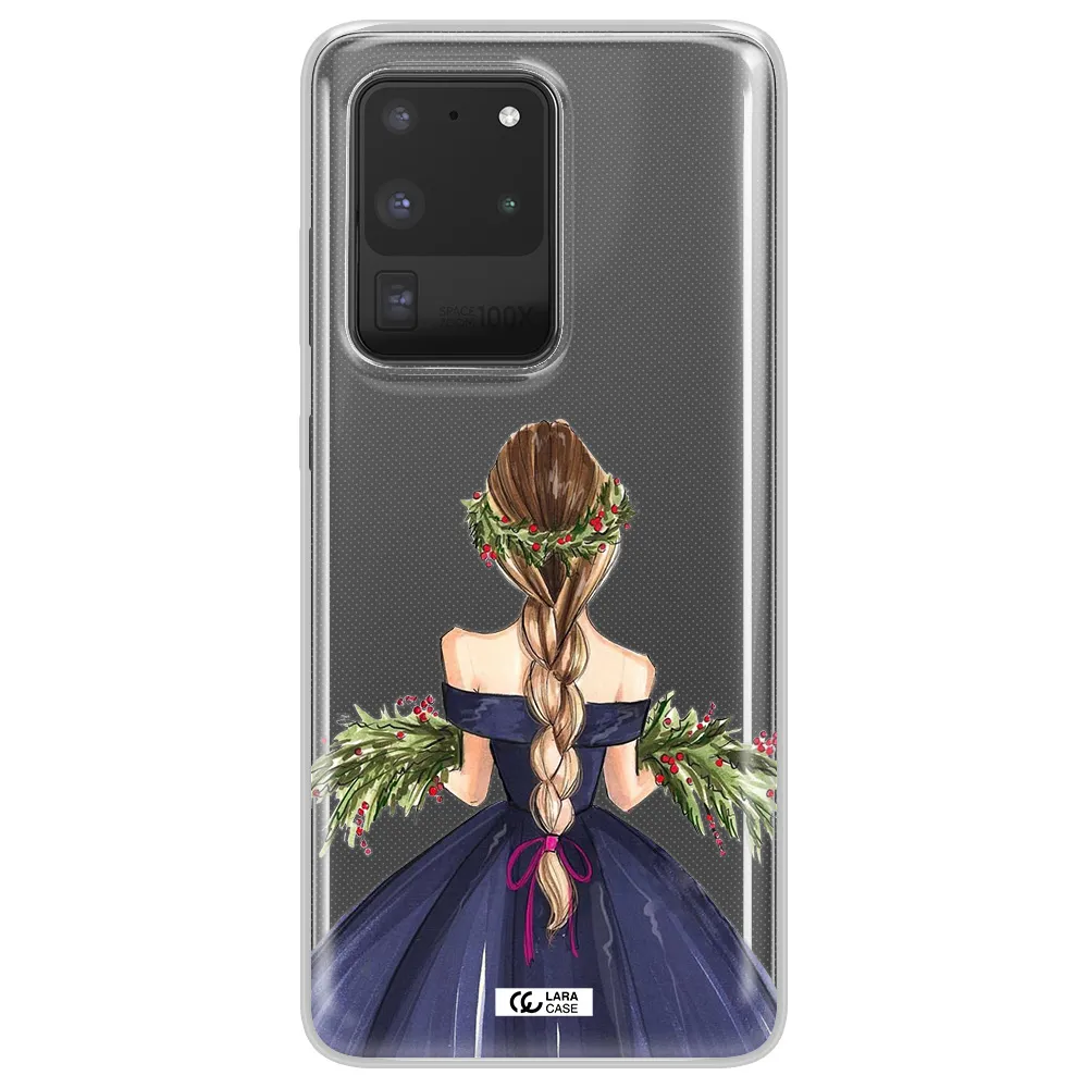 Long Hair Girl Watercolor Samsung S20 Ultra Clear TPU Case