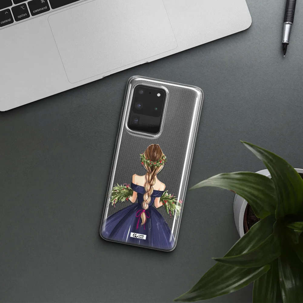 Long Hair Girl Watercolor Samsung S20 Ultra Clear TPU Case