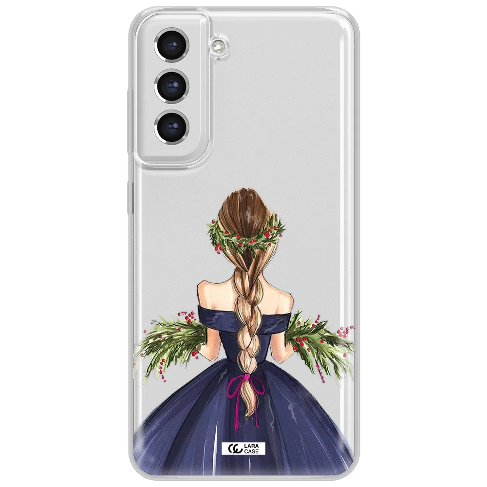 Long Hair Girl Watercolor Samsung S21 Fe Clear Tpu Case