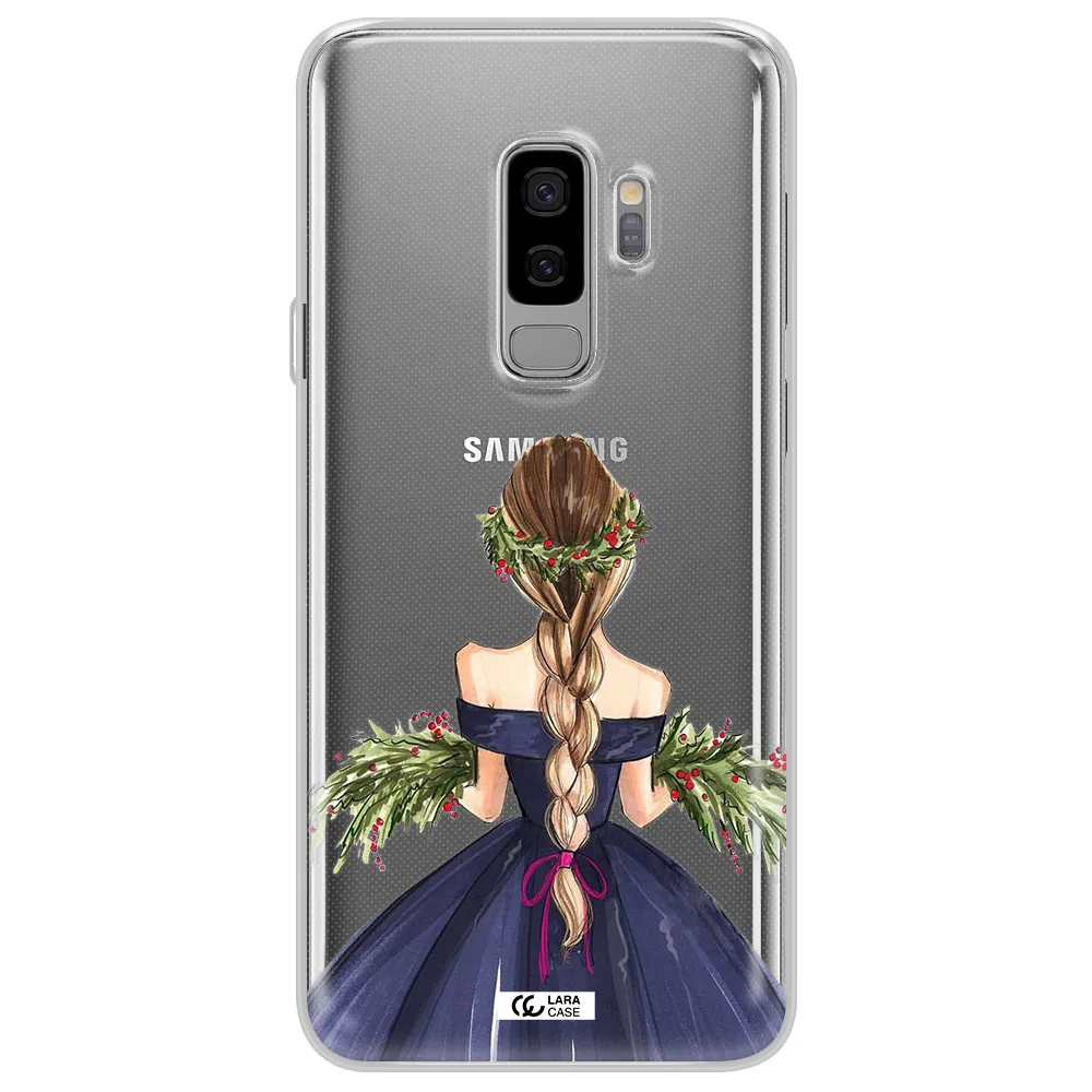 Long Hair Girl Watercolor Samsung S9 Plus Clear TPU Case