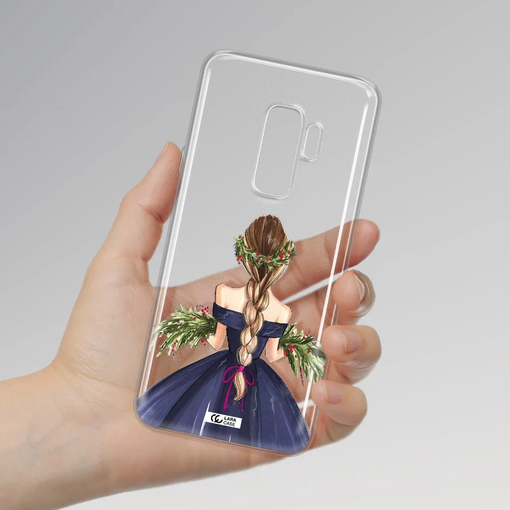 Long Hair Girl Watercolor Samsung S9 Plus Clear TPU Case