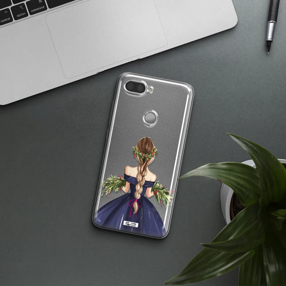 Long Hair Girl Watercolor Xiaomi Mi 8 Lite Clear TPU Case