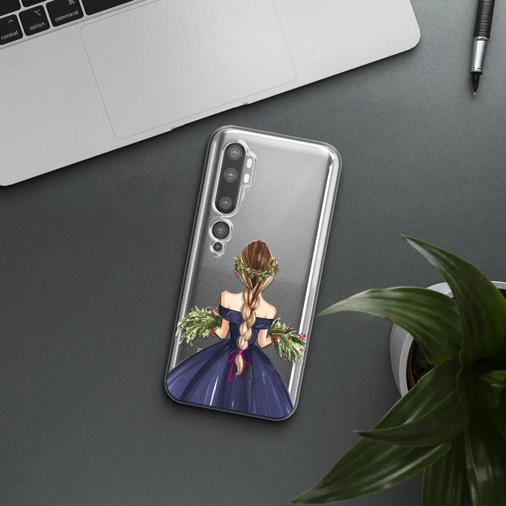 Long Hair Girl Watercolor Xiaomi Mi Note 10 Clear TPU Case
