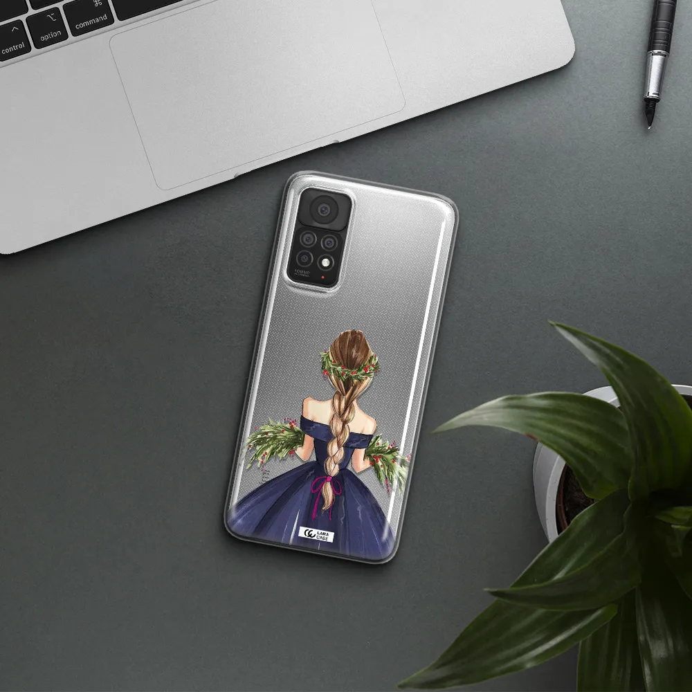 Long Hair Girl Watercolor Xiaomi Note 11 Pro Clear TPU Case