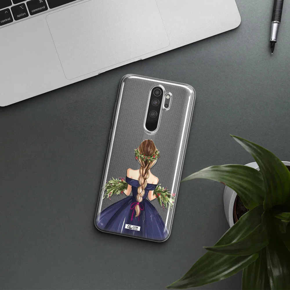 Long Hair Girl Watercolor Xiaomi Note 8 Pro Clear TPU Case