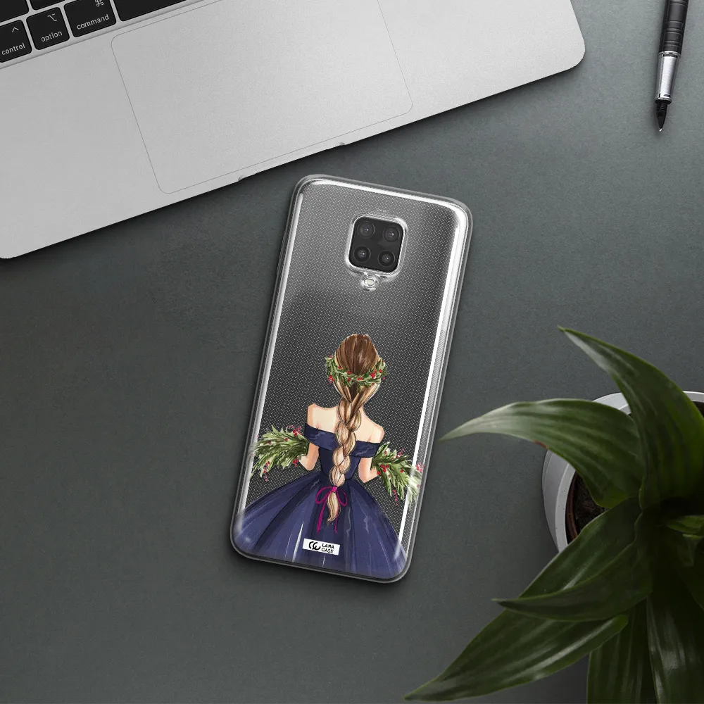 Long Hair Girl Watercolor Xiaomi Note 9 Pro Clear TPU Case
