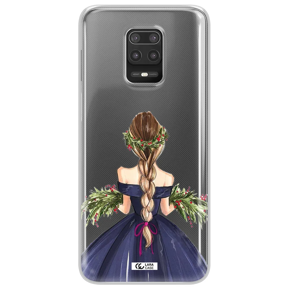 Long Hair Girl Watercolor Xiaomi Note 9S Clear TPU Case