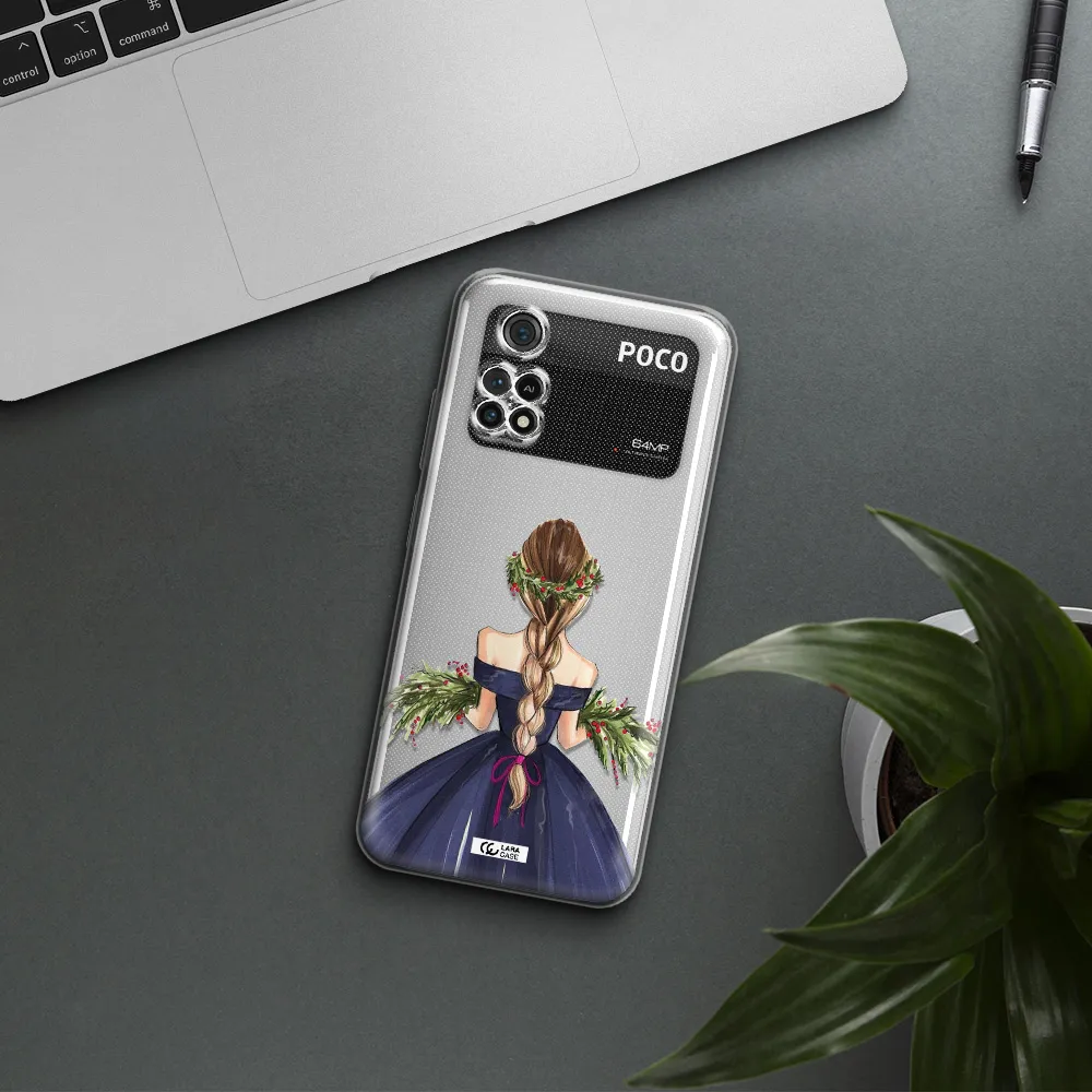 Long Hair Girl Watercolor Xiaomi Poco M4 Pro 4G Clear Tpu Case