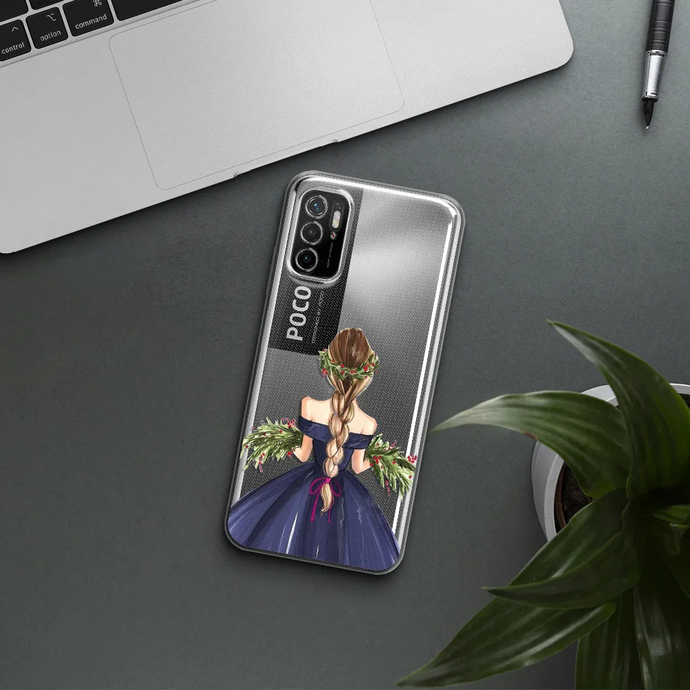 Long Hair Girl Watercolor Xiaomi Poco M4 Pro 5G Clear Tpu Case