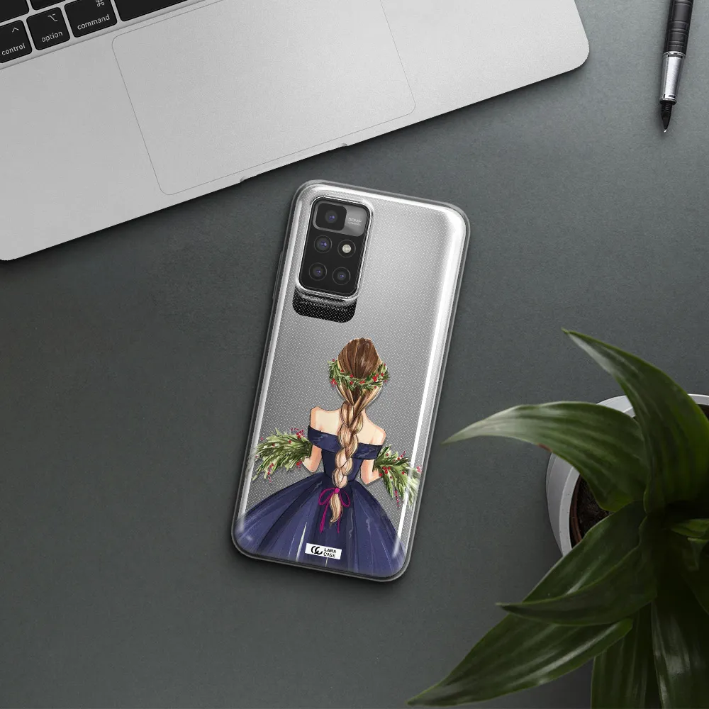 Long Hair Girl Watercolor Xiaomi Redmi 10 Clear TPU Case