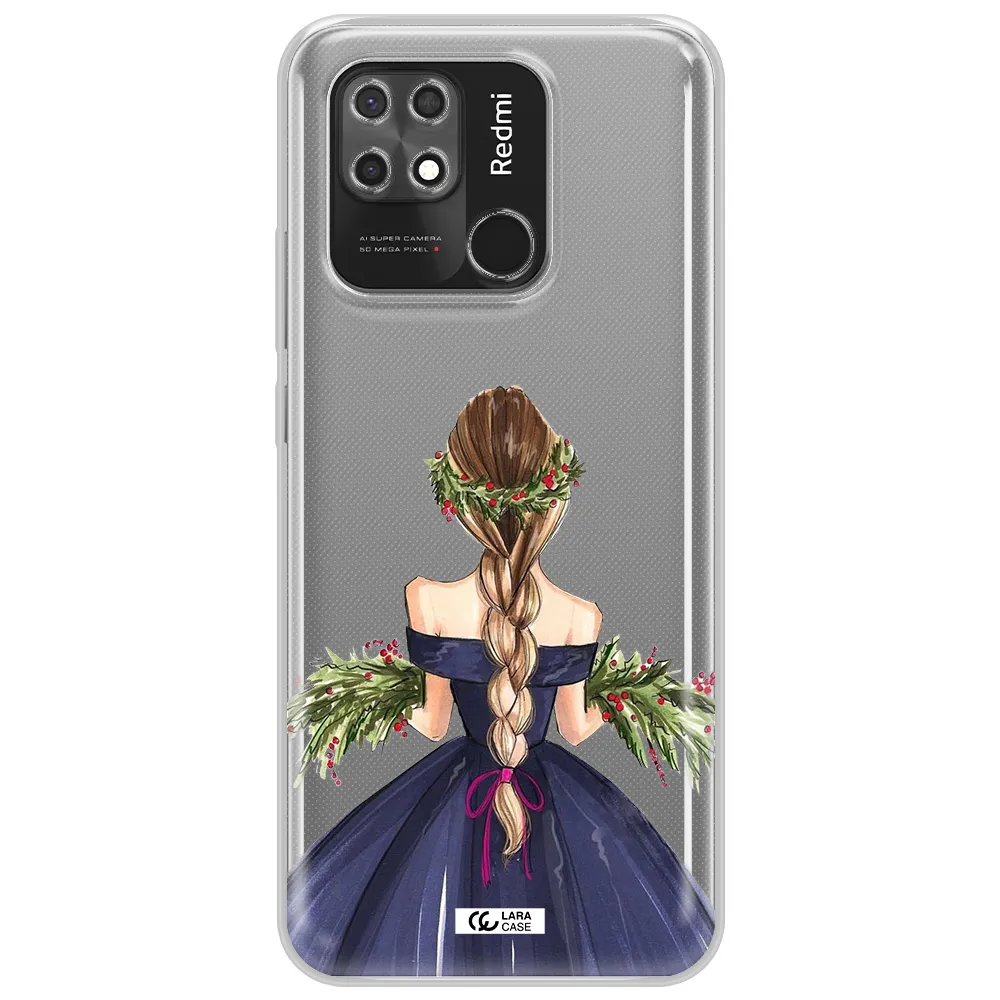 Long Hair Girl Watercolor Xiaomi Redmi 10C Clear TPU Case