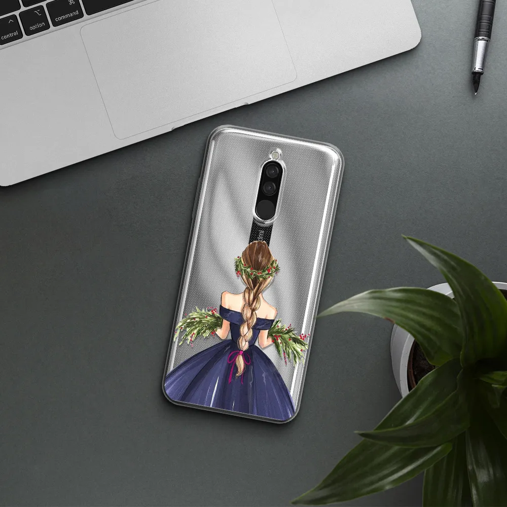 Long Hair Girl Watercolor Xiaomi Redmi 8 Clear Tpu Case