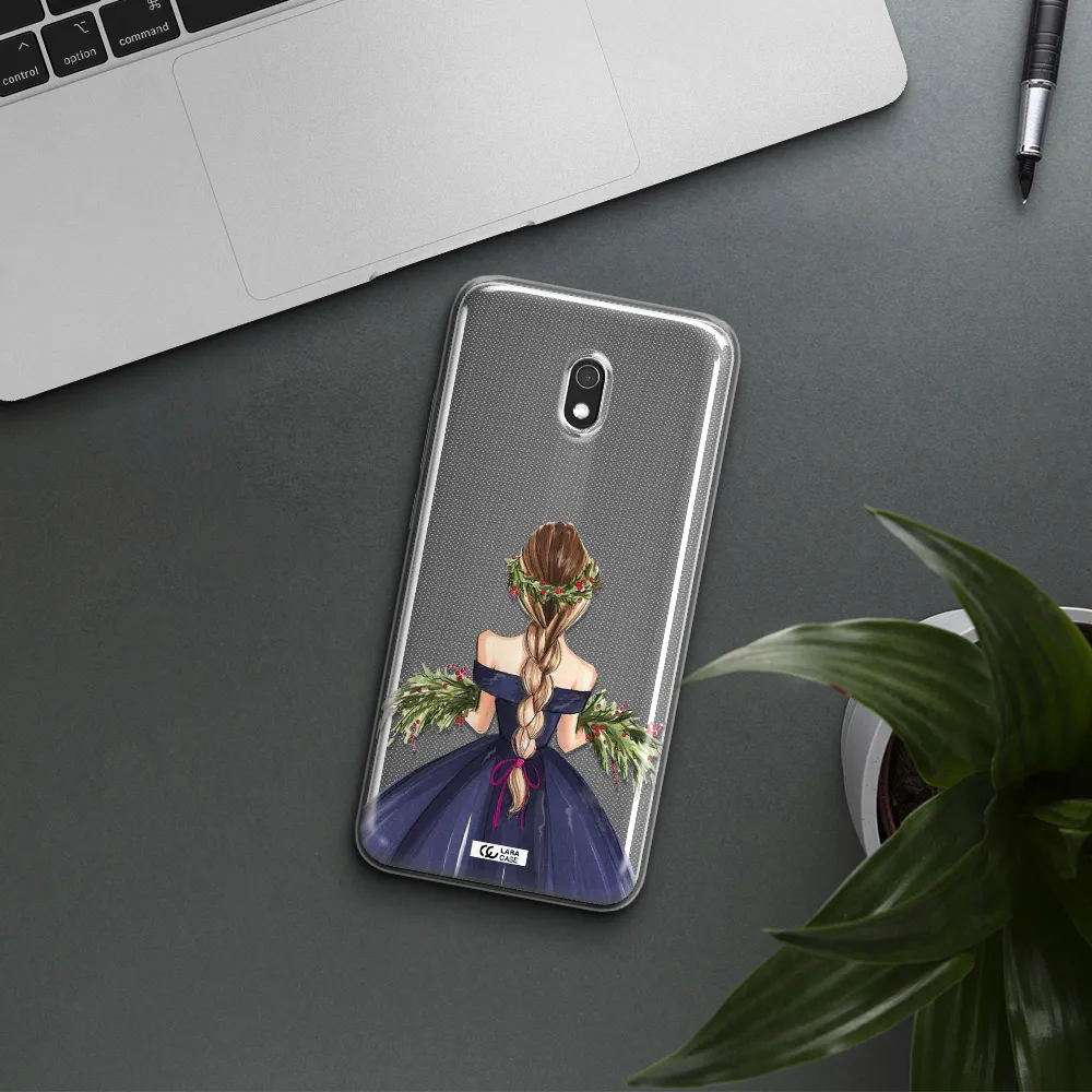 Long Hair Girl Watercolor Xiaomi Redmi 8A Clear TPU Case