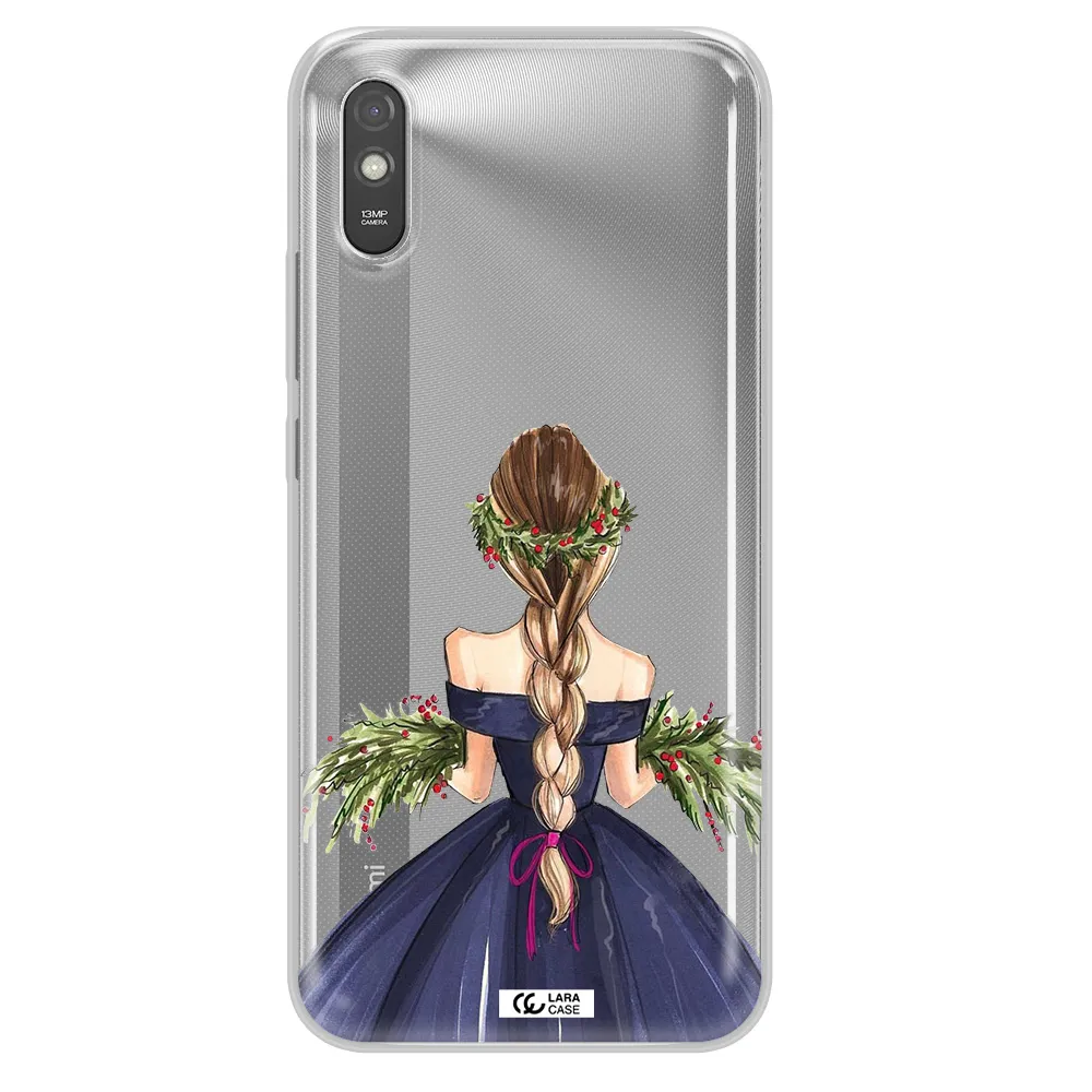 Long Hair Girl Watercolor Xiaomi Redmi 9A Clear TPU Case