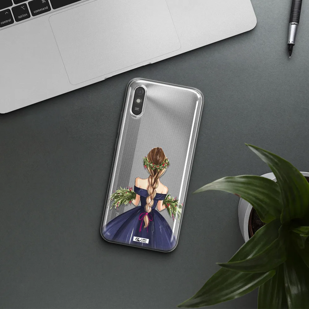 Long Hair Girl Watercolor Xiaomi Redmi 9A Clear TPU Case